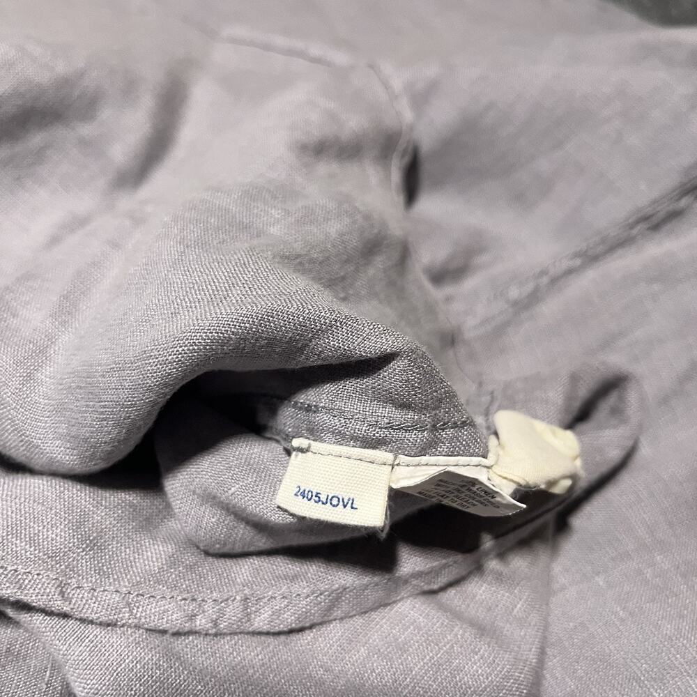 Taylor Stitch Shirt Mens 44 Linen Gray Long Sleeve Button Down Relaxed - Picture 8 of 11
